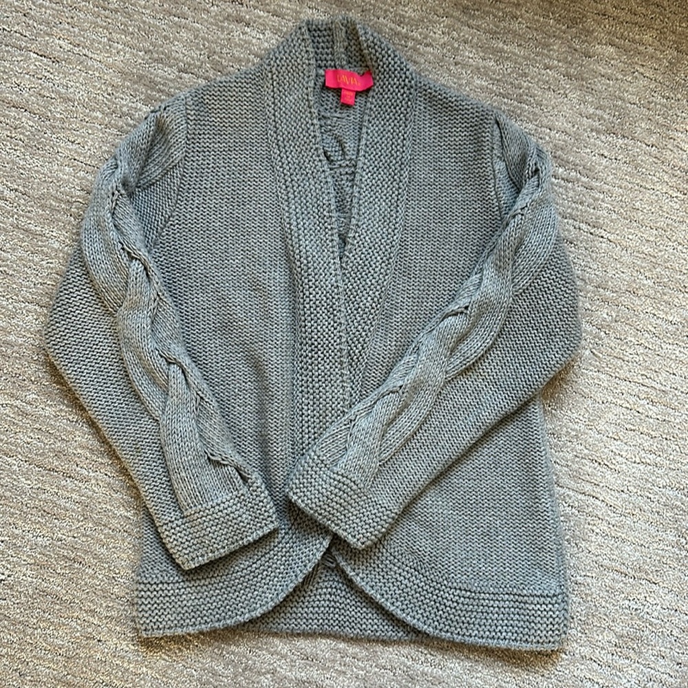 100% wool open cardigan sweater